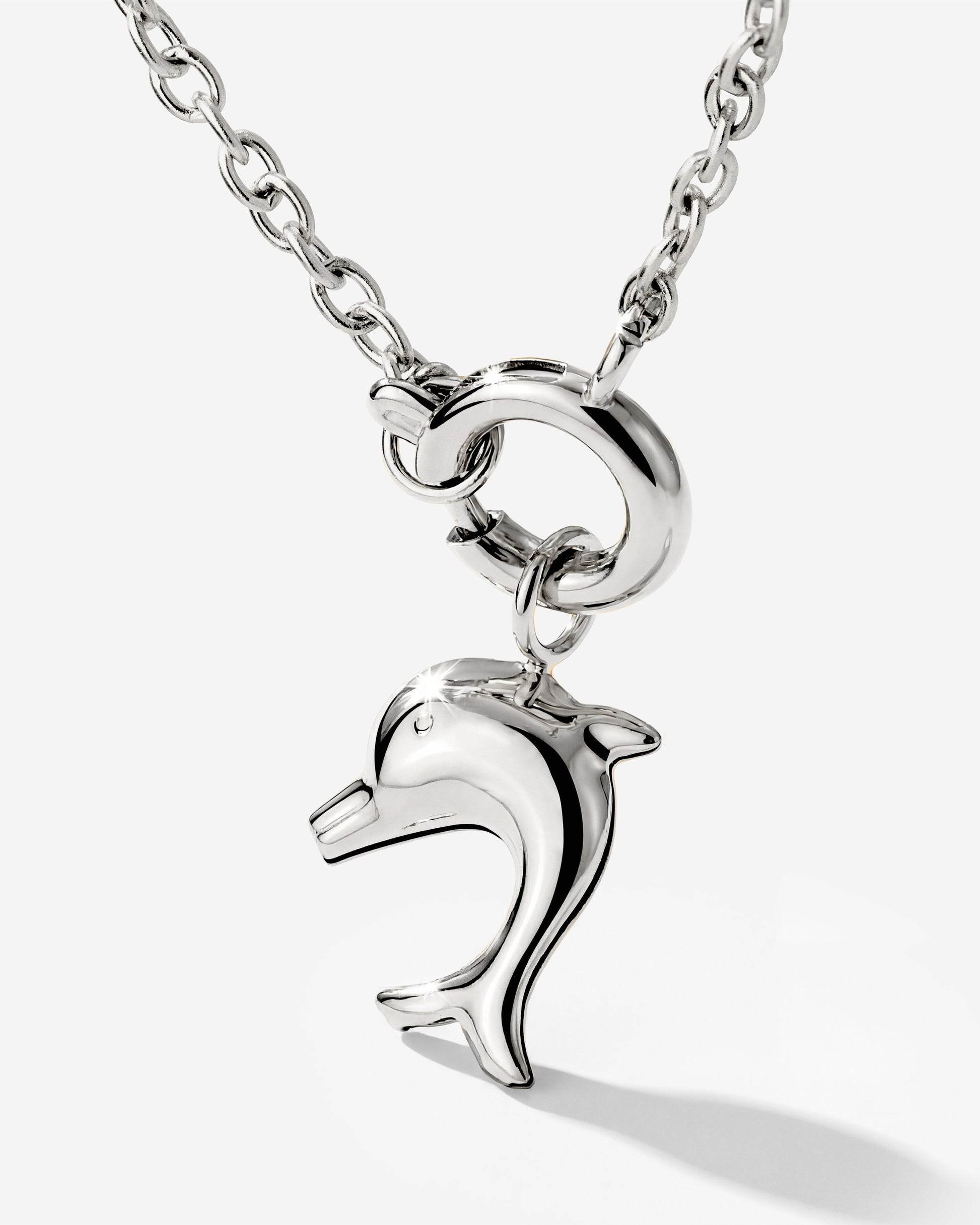 Dolphin Classic Chain Necklace Set Silver