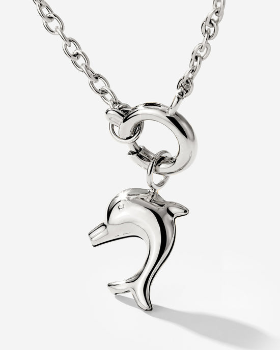 Dolphin Classic Chain Necklace Set Silver