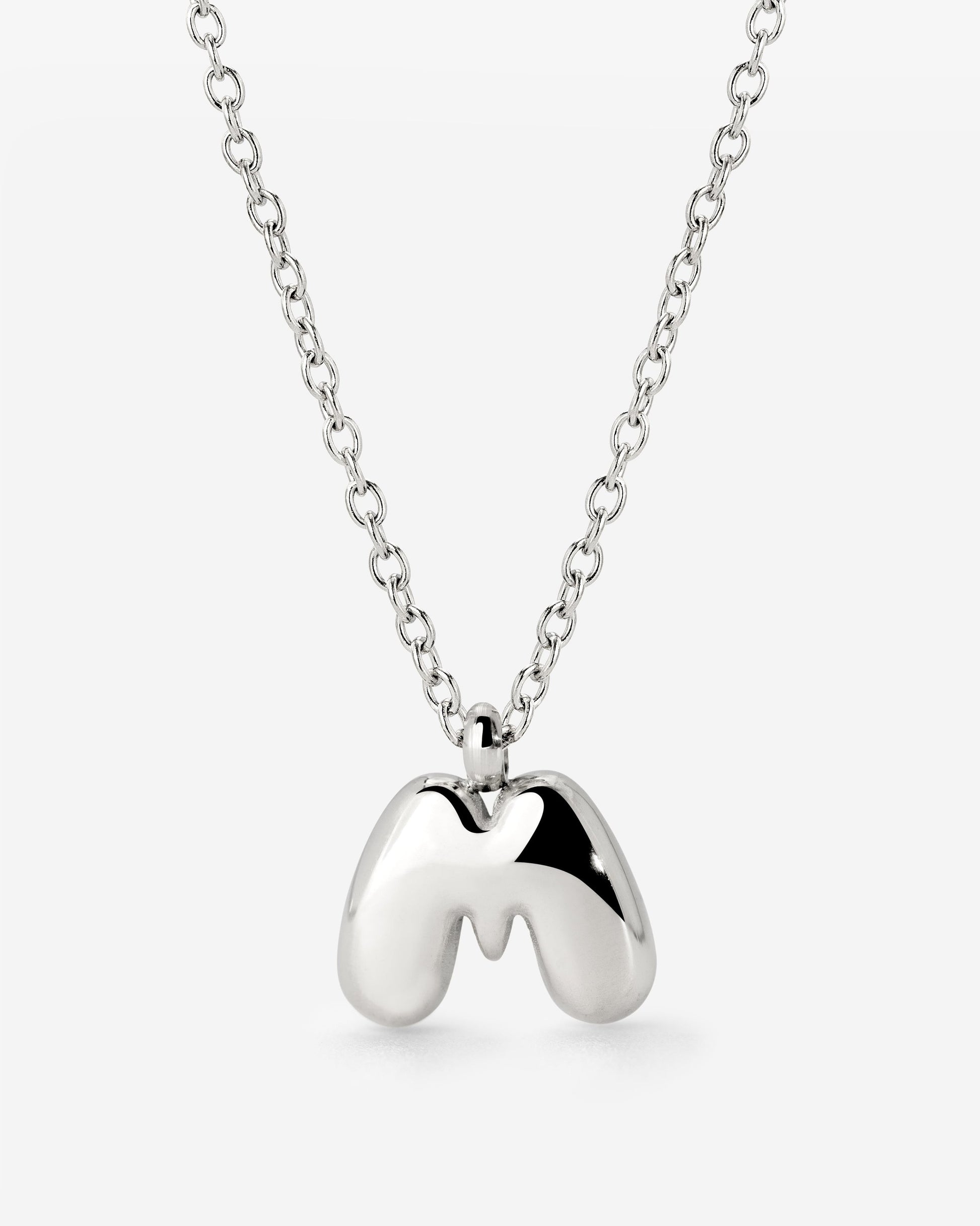 Bubble Letter Necklace Silver