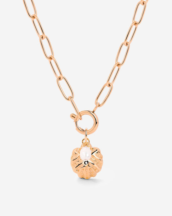 Ocean Lovers Oval Links Necklace Set Rose Gold