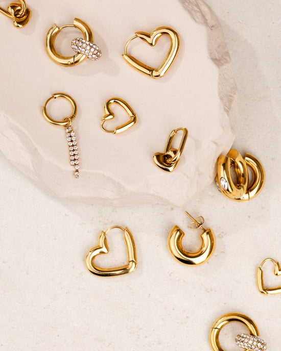 Phat Heart Hoops Small Rose Gold