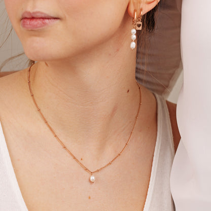 Baby Pearl Necklace Rose Gold