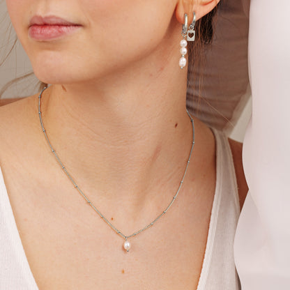 Baby Pearl Necklace Silver