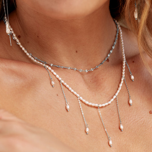Lolas Love Pearl Power Necklace Silver