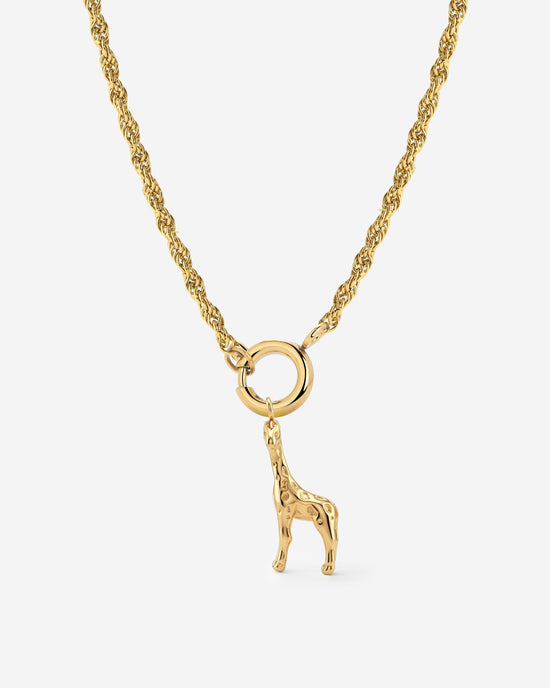 Giraffe Rope Chain Necklace Set gold