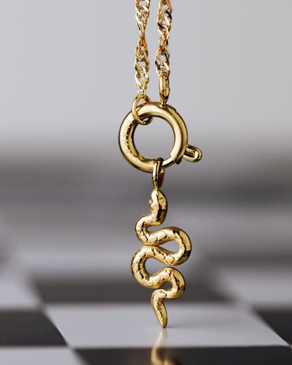 Serpent Singapore Chain Necklace Set Silver