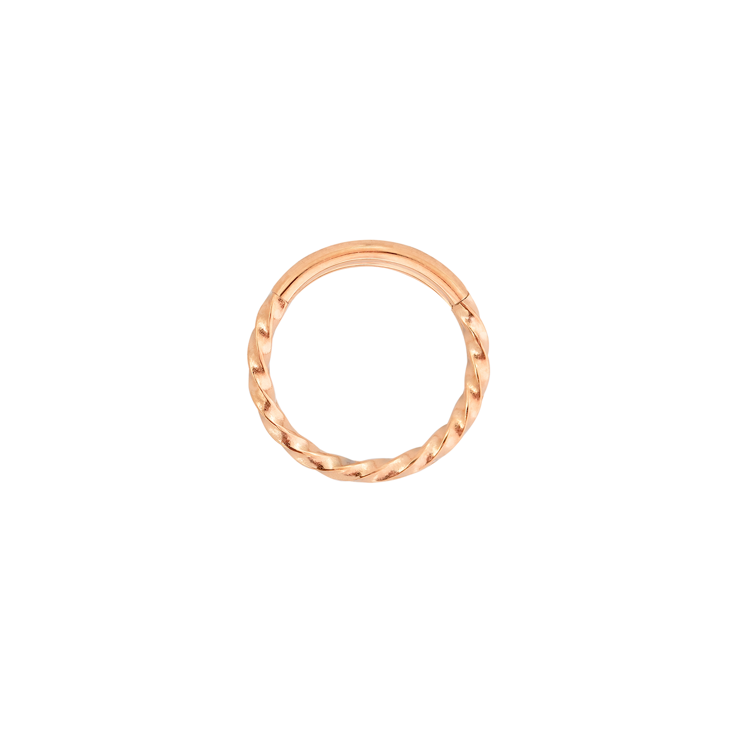 Twisted Click Piercing Ring Rose Gold