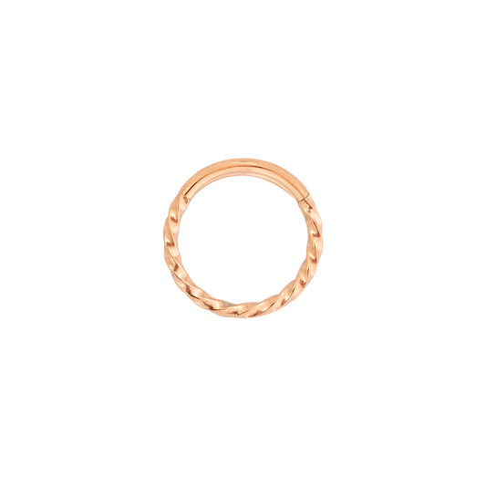 Twisted Click Piercing Ring Rose Gold