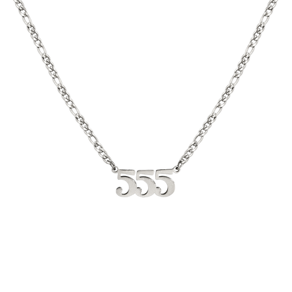 Angel Number Necklace Silver