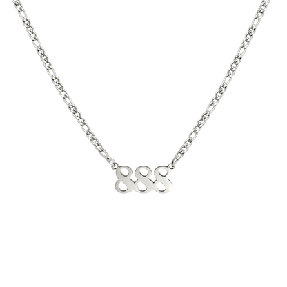 Angel Number Necklace Silver