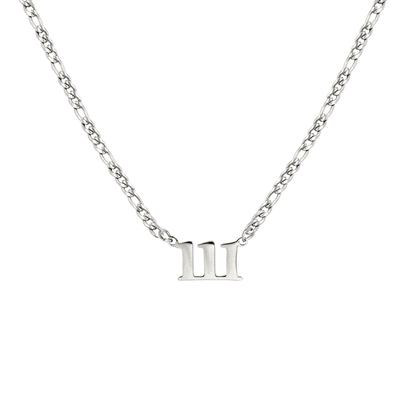 Angel Number Necklace Silver