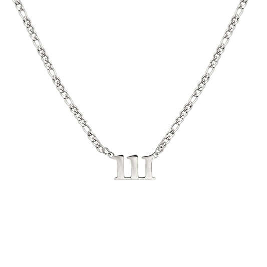 Angel Number Necklace Silver