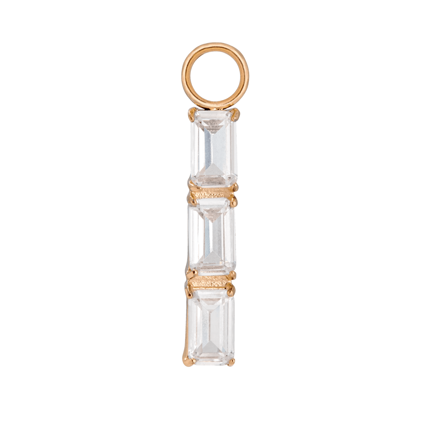 Baguette Bundle Hoop Set Small Rose Gold