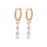 Baguette Bundle Hoop Set Small Rose Gold