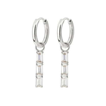 Baguette Bundle Hoop Set Small Silver