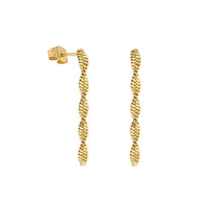 DNA Strand Studs Gold