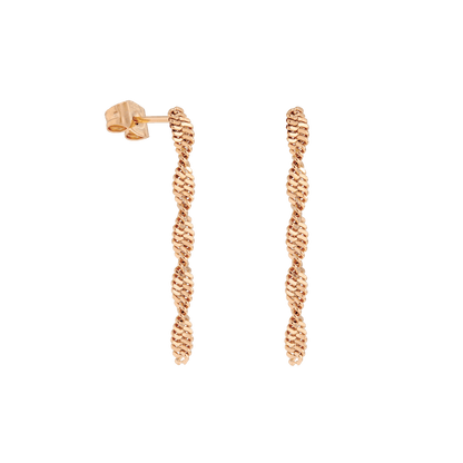 DNA Strand Studs Rose Gold