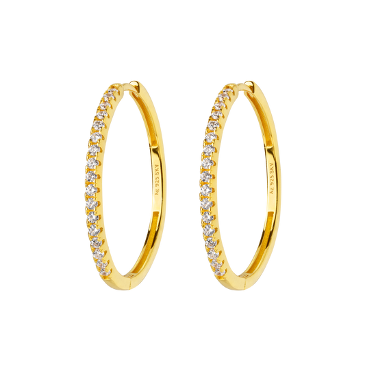 Delicate Sparkle Hoops Large Gold