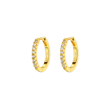 Delicate Sparkle Hoops Small Gold