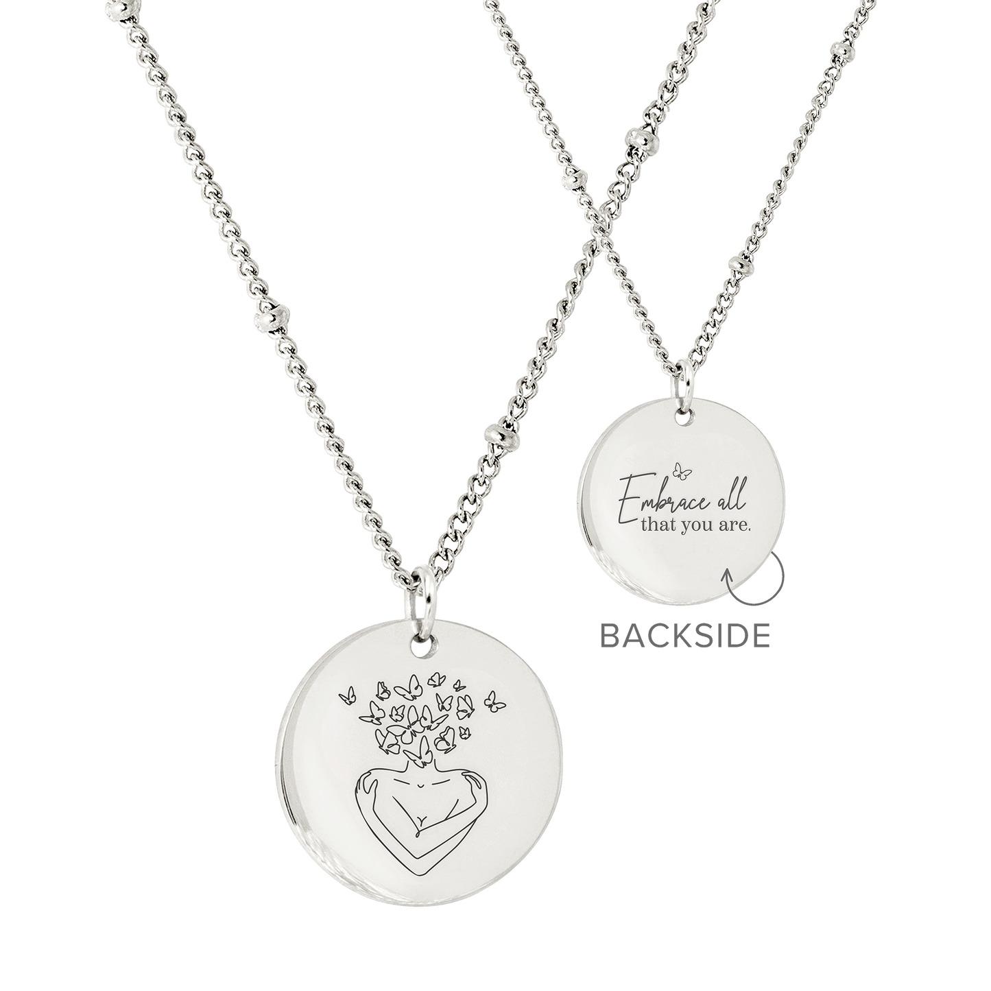 Embrace all that you are Necklace Silver
