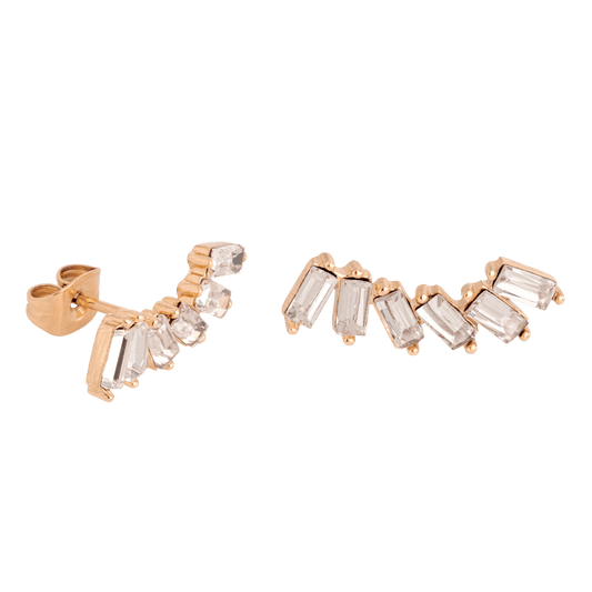 Glam Earclimber Studs Rose Gold