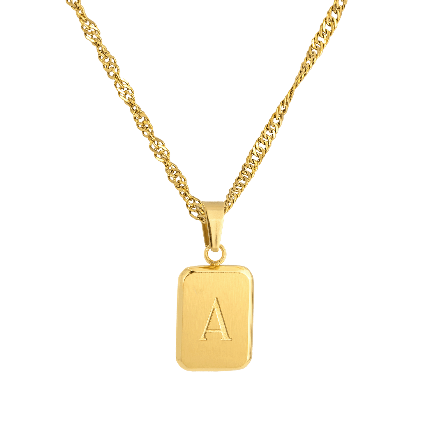 Letter Necklace A Gold