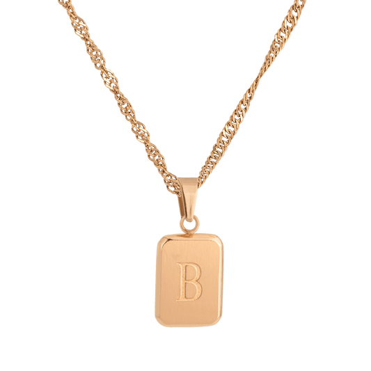 Letter Necklace B Rose Gold