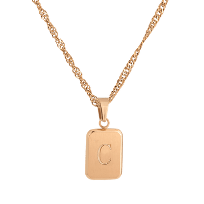Letter Necklace C Rose Gold