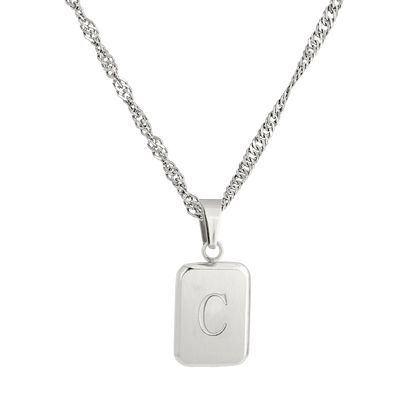 Letter Necklace C Silver