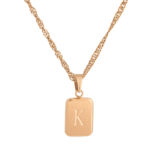 Letter Necklace K Rose Gold