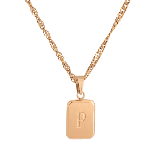 Letter Necklace P Rose Gold