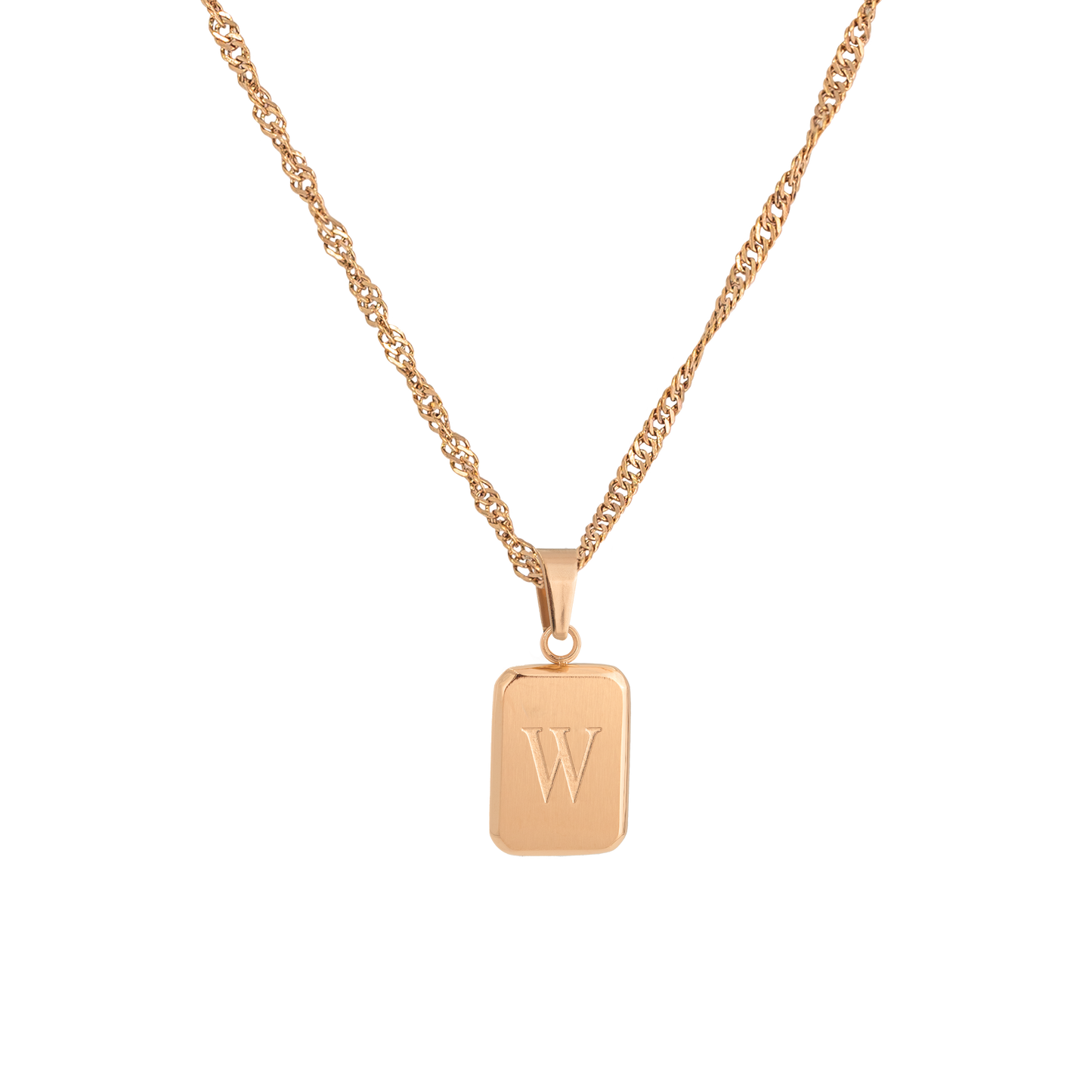 Letter Necklace Rose Gold