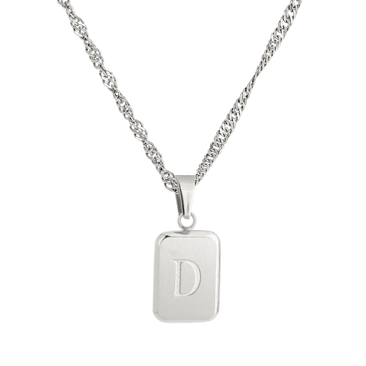 Letter Necklace D Silver