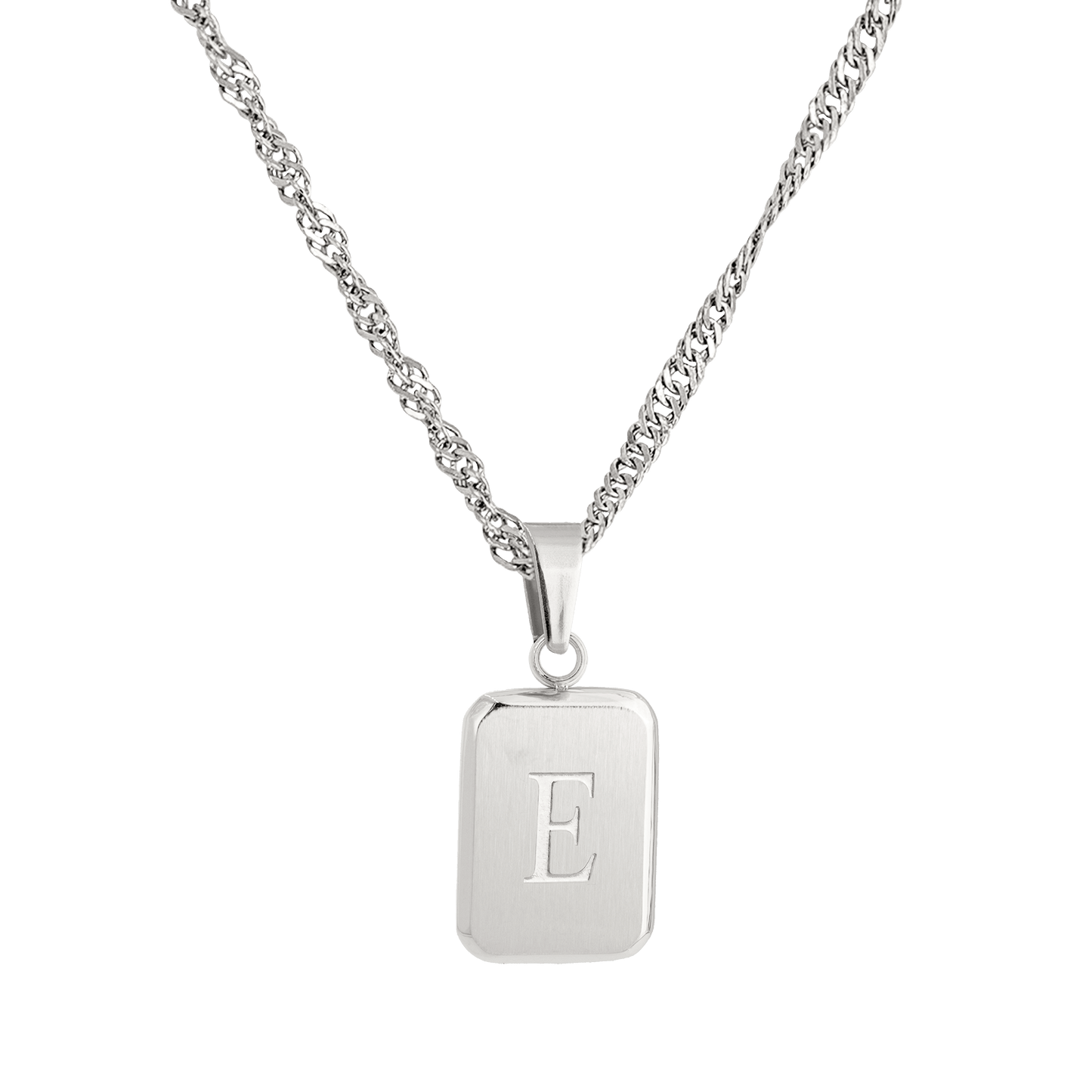 Letter Necklace E Silver