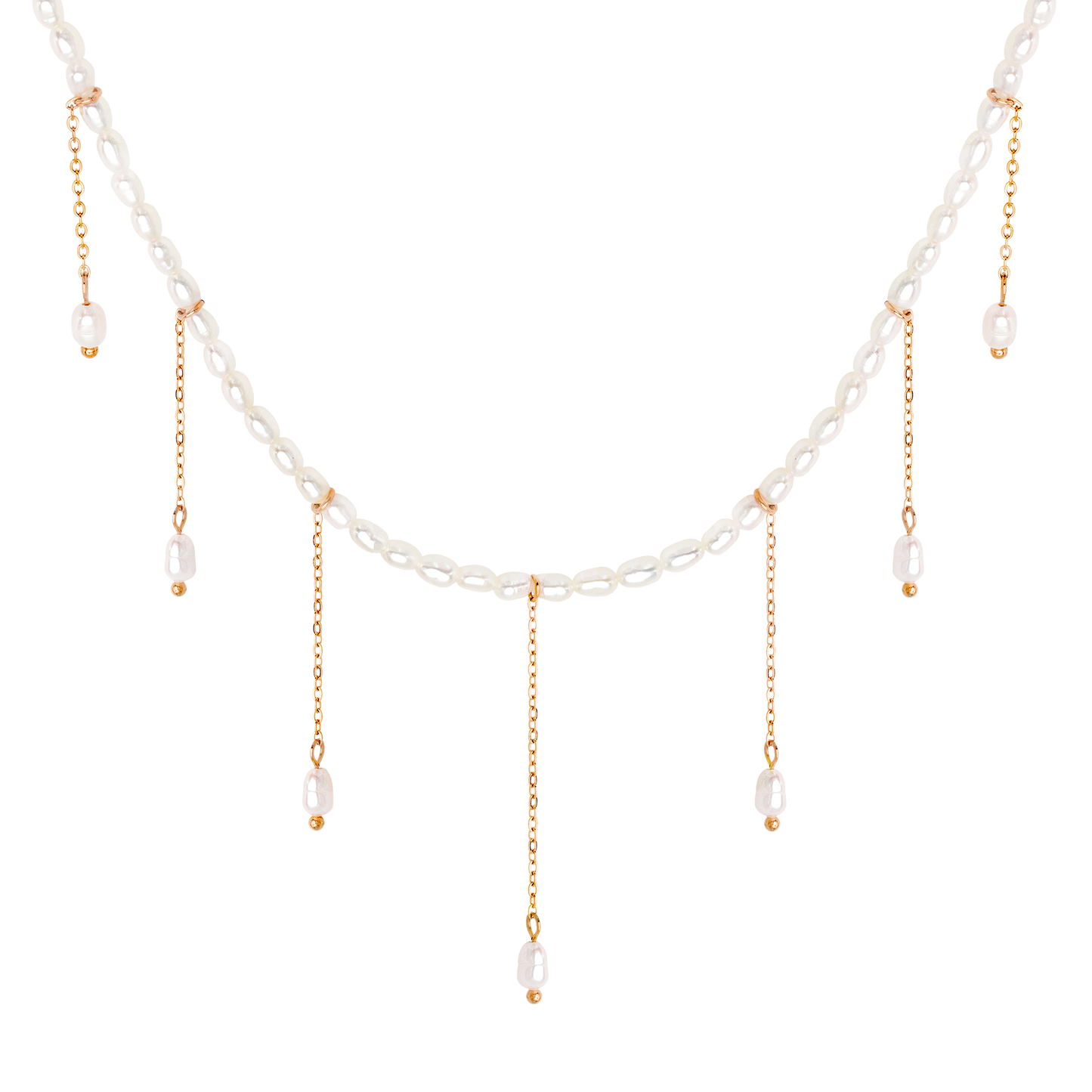 Lolas Love Pearl Power Necklace Rose Gold