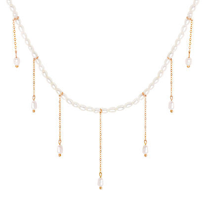 Lolas Love Pearl Power Necklace Rose Gold