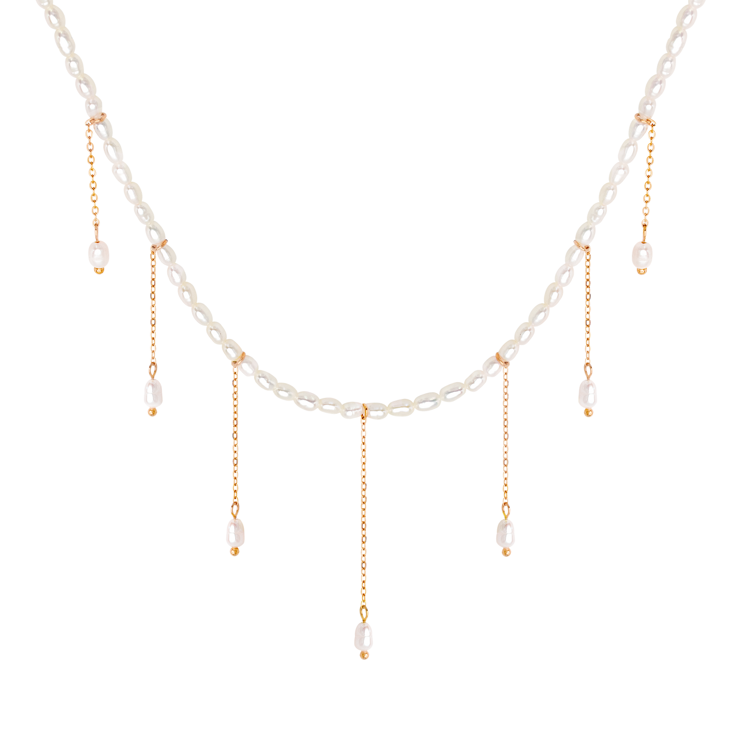 Lolas Love Pearl Power Necklace Rose Gold