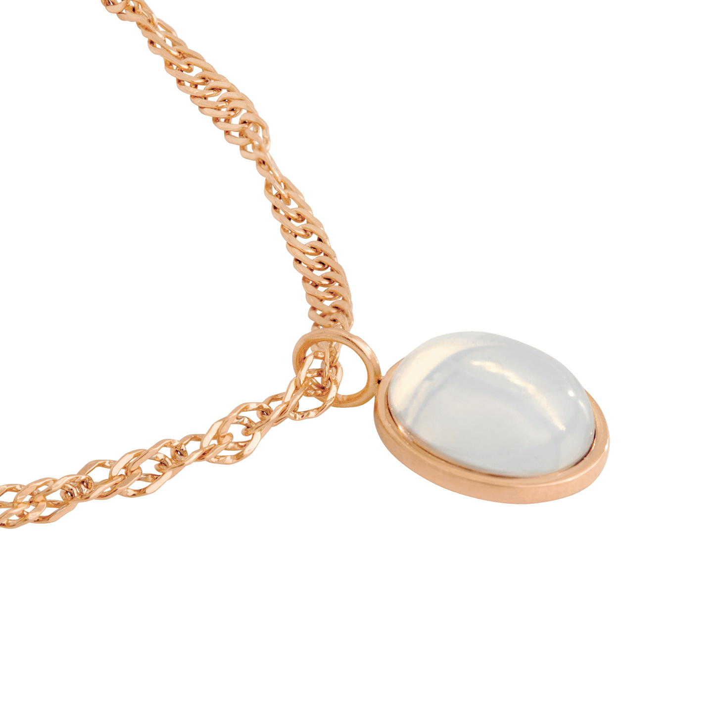 Oval Pendant Necklace Rose Gold