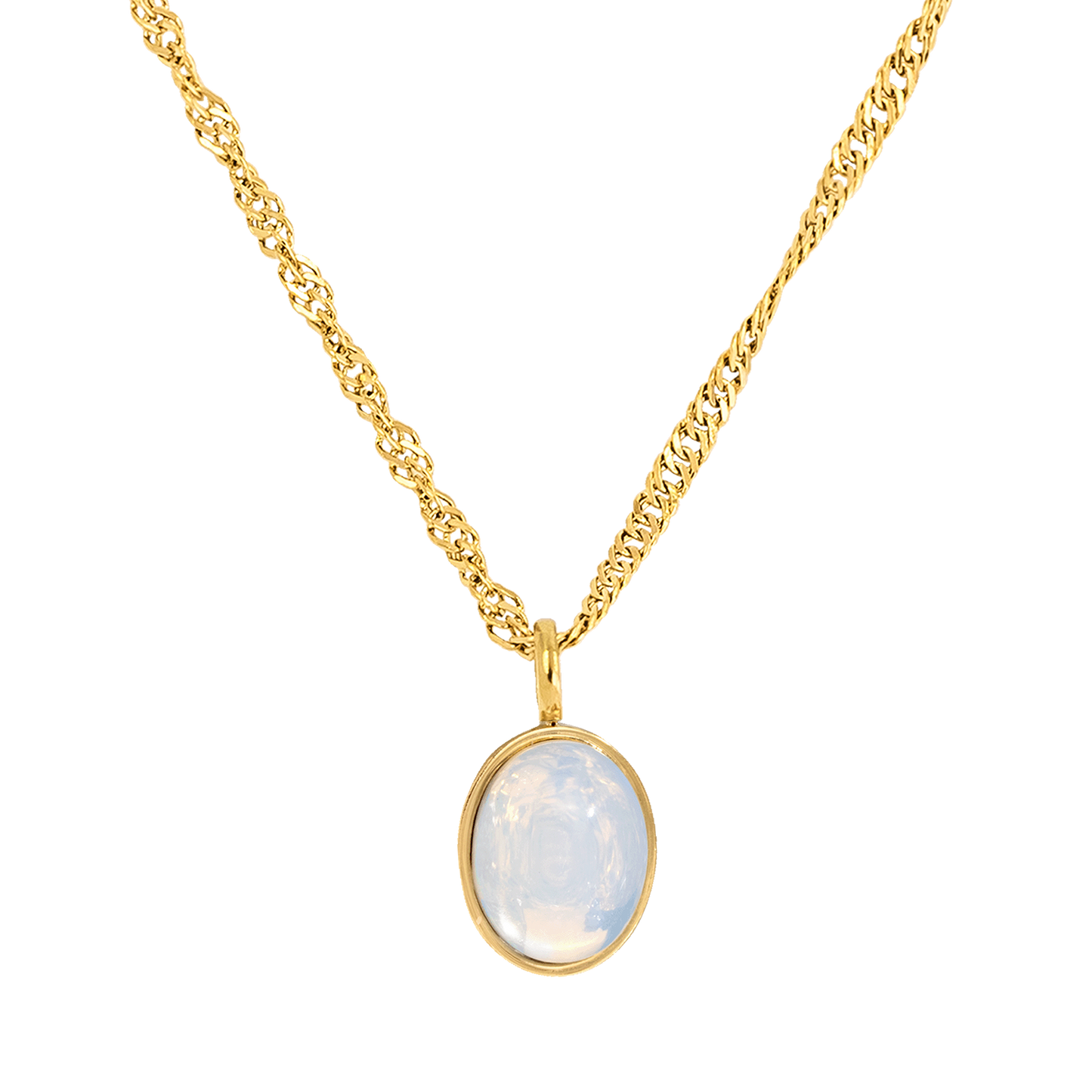 Oval Pendant Necklace Gold