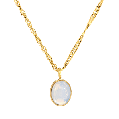 Oval Pendant Necklace Gold