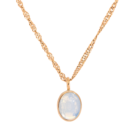Oval Pendant Necklace Rose Gold