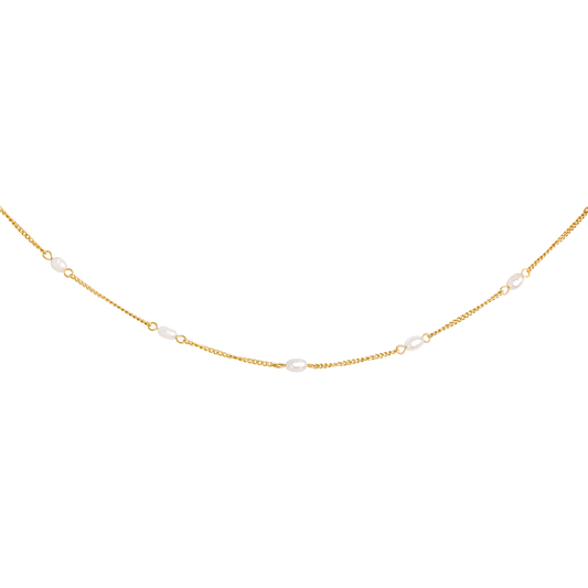 Pearl after Pearl Choker Gold