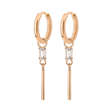 Stick and Stone Hoop Set Small Rose Gold