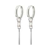 Stick and Stone Hoop Set Small Silver