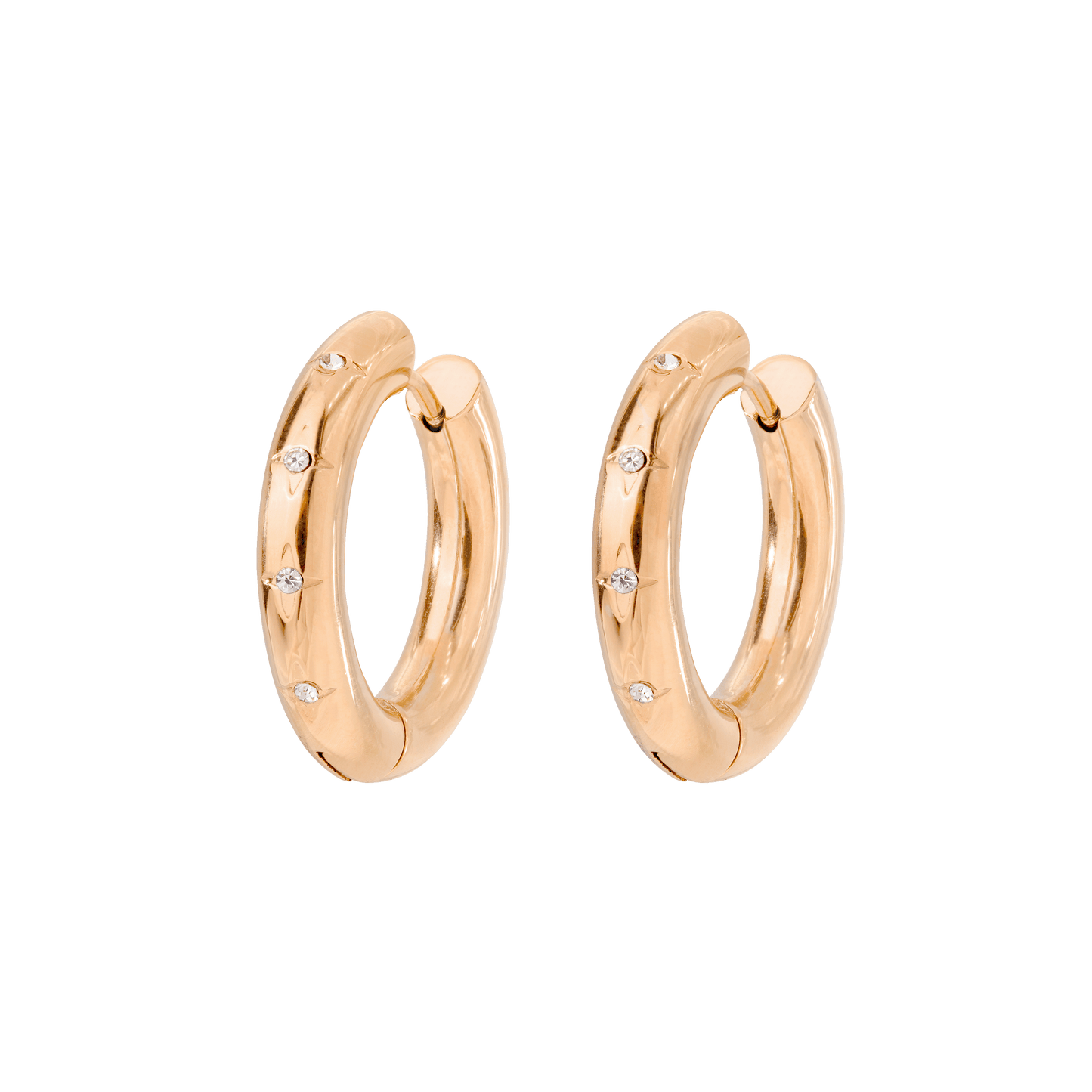 Cute Stargaze Hoops Medium Rose Gold