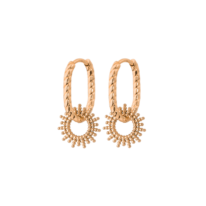 Sunny Oval Twisted Hoop Set Baby Rose Gold