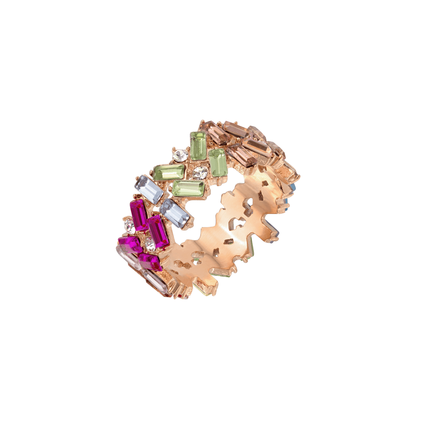 Double Rainbow Ring Rose Gold