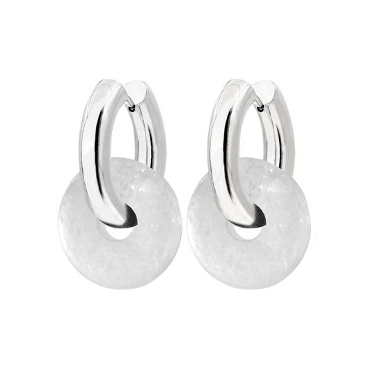 Chunky Above the Clouds Donut Hoop Set Medium Silver