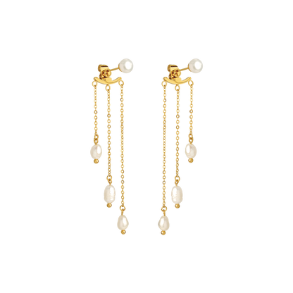 Annas Sparkle Pearl Studs Gold