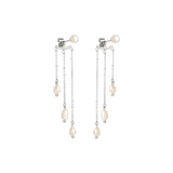 Annas Sparkle Pearl Studs Silver